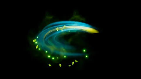Green energy wipe effect on black background Stock Footage 318428348