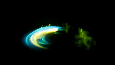 Green energy wipe effect on black background Stock Footage 318428349