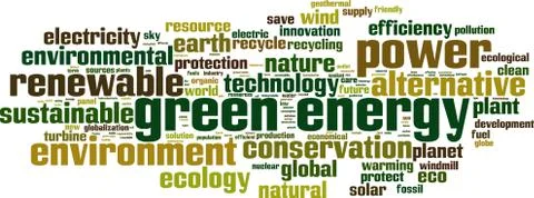 Green energy word cloud Stock Illustration