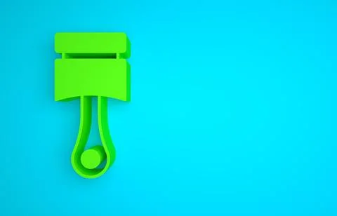 Green Engine piston icon isolated on blue background. Car engine piston sign Stock Illustration