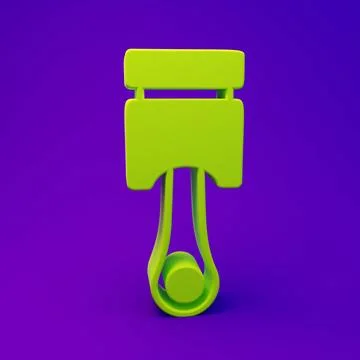 Green Engine piston icon isolated on purple-blue background. Car engine pis.. Illustrazione stock