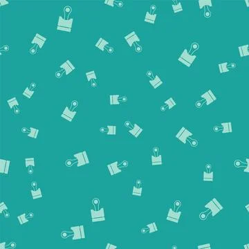 Green Engine piston icon isolated seamless pattern on green background. Car e Stock Illustration