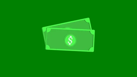 Green envelope dollar symbol icon background sign green screen animated Stock Footage 314063823