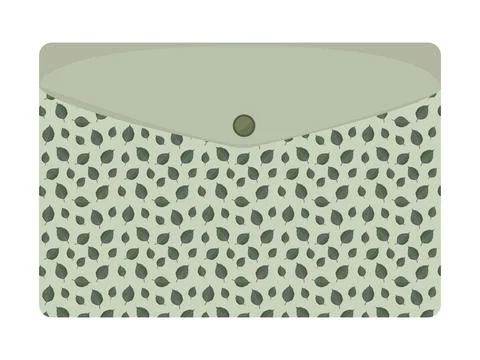 Green envelope with foliage pattern Stock Illustration