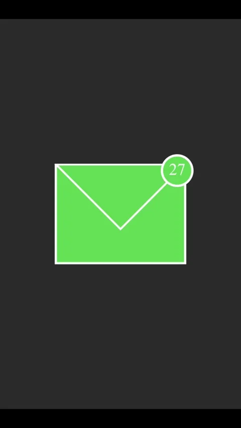 Green envelope icon with increasing notification count dynamic motion anima.. Vídeo Stock 330511535