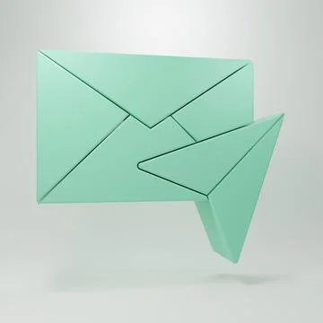 Green Envelope icon isolated on grey background. Email message letter symbo.. Stock Illustration
