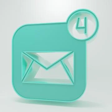 Green Envelope icon isolated on grey background. Received message concept. .. Stock Illustration