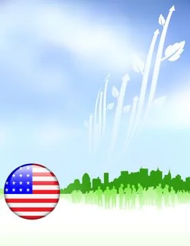 Green environment concept with American Internet Button Stock Illustration