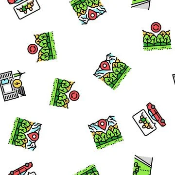 Green environment earth nature vector seamless pattern Illustrazione stock