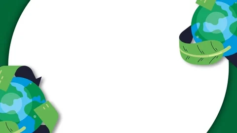 Green Environmental Cleanup Background with Earth Globes and Leaves for Eco.. Vidéo 342122793
