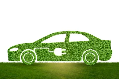Green environmentally friendly vehicle concept - 3d rendering Stock Illustration