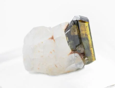 Green epidote crystal Foto stock