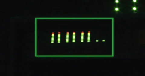 Green equalizer bars animation over black background with rectangular frame Stock Footage 304403991