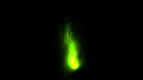 Green Ethernal Flame animation on black background Stock Footage 286086945