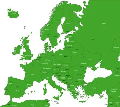 Green Europe map Stock Illustration