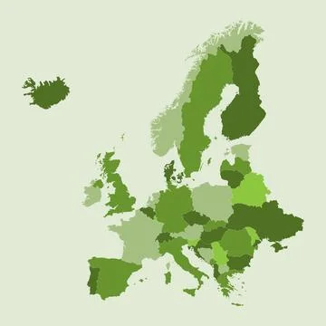 Green Europe map. Vector illustration. Stock Illustration