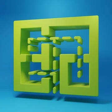 Green Evacuation plan icon isolated on blue background. Fire escape plan. M.. Ilustración de archivo