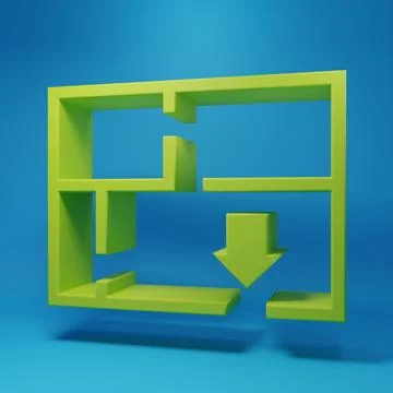 Green Evacuation plan icon isolated on blue background. Fire escape plan. M.. Ilustración de archivo