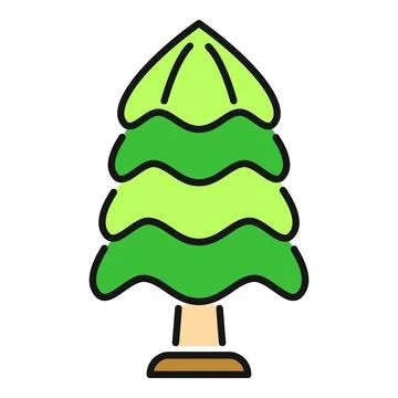 Green evergreen pine tree forest nature illustration Illustrazione stock