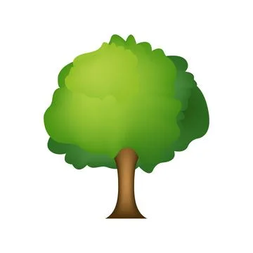 Green evergreen tree vector emoji illustration flat design Stock-Illustration