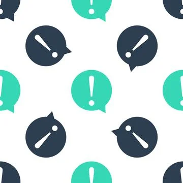 Green Exclamation mark in circle icon isolated seamless pattern on white Stock Illustration