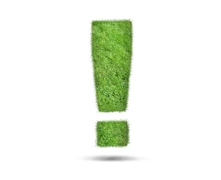 Green Exclamation mark made from grass Stock Illustration