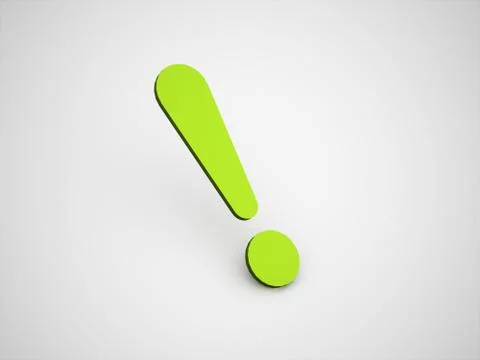 Green exclamation mark with shadow Stock Illustration