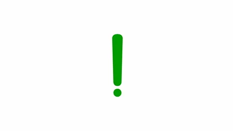 Green exclamation mark white Stock Footage 231793680