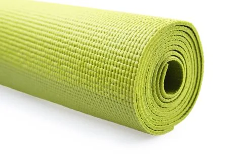 Green exercise mat Stock Photos