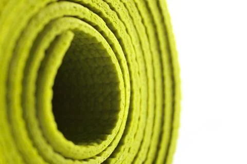 Green exercise mat Stock Photos
