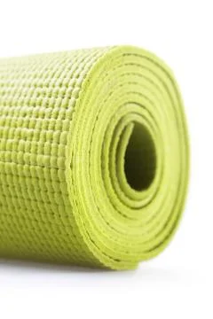 Green exercise mat Stock Photos