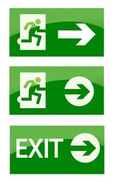 Green exit emergency sign Stock Illustration