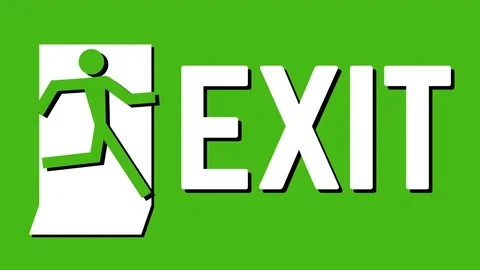 Green exit icon sign animation loop Stock Footage 70966748