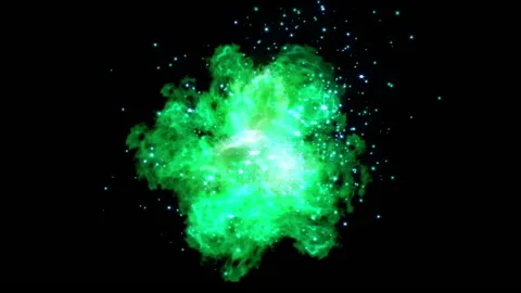 Green explosion fire particle effect animation Stock Footage 148646847