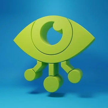 Green Eye scan icon isolated on blue background. Scanning eye. Security che.. Stock Illustration