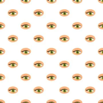 Green eye seamless pattern representing vision and beauty Stock Illustration