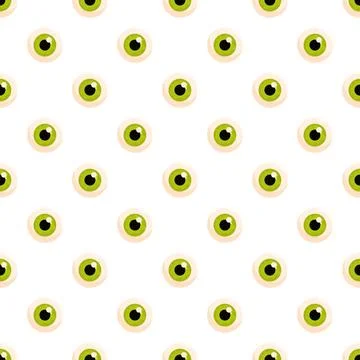 Green eyeballs pattern creating spooky halloween background Stock Illustration