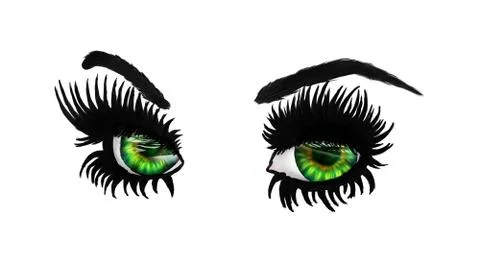 Green eyes Stock Illustration