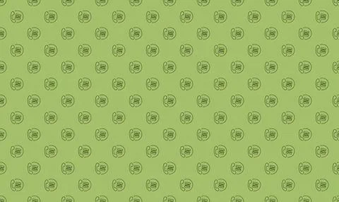 Green fabric with small black and white geometric patterns Stock Illustration