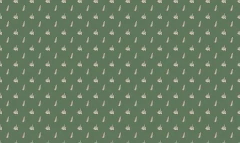 Green fabric with white bunny pattern for sewing or crafts Stock Illustration