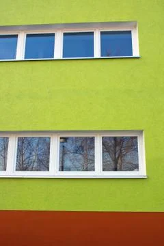 Green facade of a building Foto stock