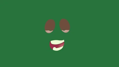 Green Face Eyes Smiling on Green Screen Background Видео 338024088