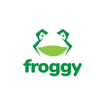 Green face frog cute logo design vector graphic symbol icon sign illustrati.. Illustrazione stock