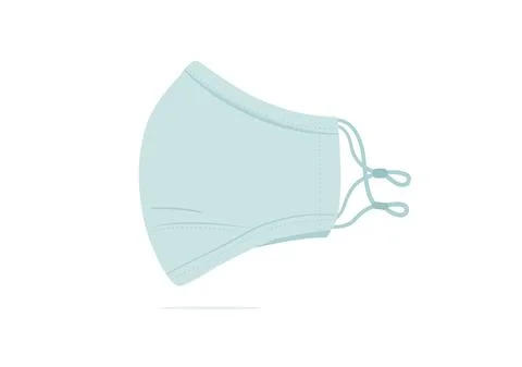 Green face mask vector isolated on white background ep55 Stock Illustration