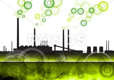 Green factory Stock Illustration