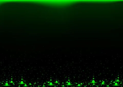 Green Falling Neon Balls Stock Illustration