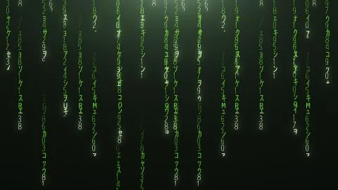 Green falling red matrix code 스톡 일러스트