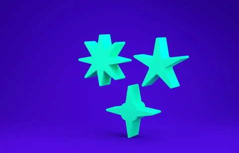 Green Falling star icon isolated on blue background. Meteoroid, meteorite, co Stock Illustration