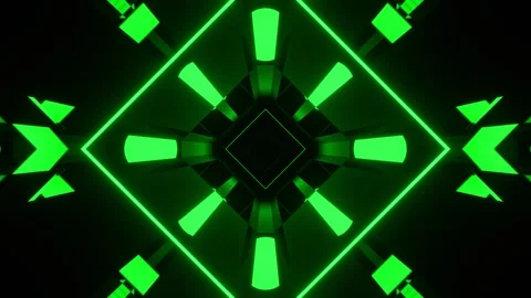 Green Fantastic Abstract Geometric Modular Corridor Background VJ Loop in 4K Video stock 328357953