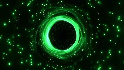 Green Fantastic Light Vortex with glowing particles Background VJ Loop in 4K Stock Footage 344097008